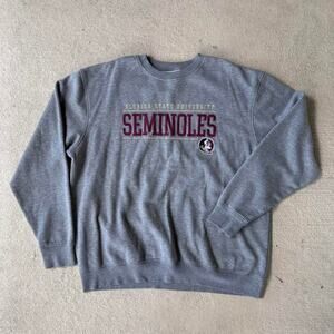 Men's XL Grey Champion Florida State Seminoles Crewneck Sweatshirt